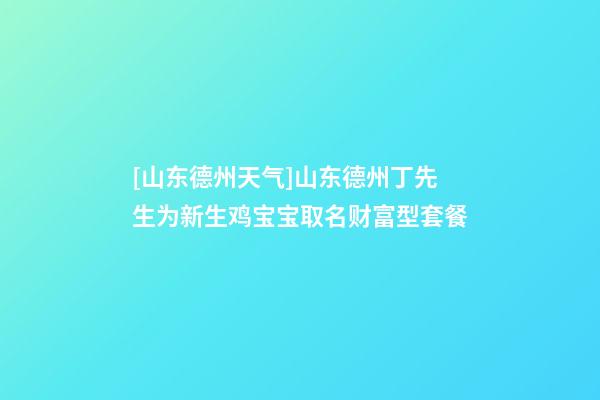 [山东德州天气]山东德州丁先生为新生鸡宝宝取名财富型套餐-第1张-公司起名-玄机派